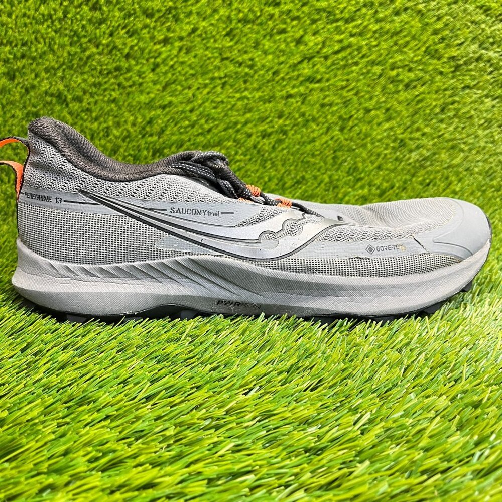 Saucony Peregrine 13 GTX Mens Size 10 Gray Black Athletic Running Shoes Sneakers